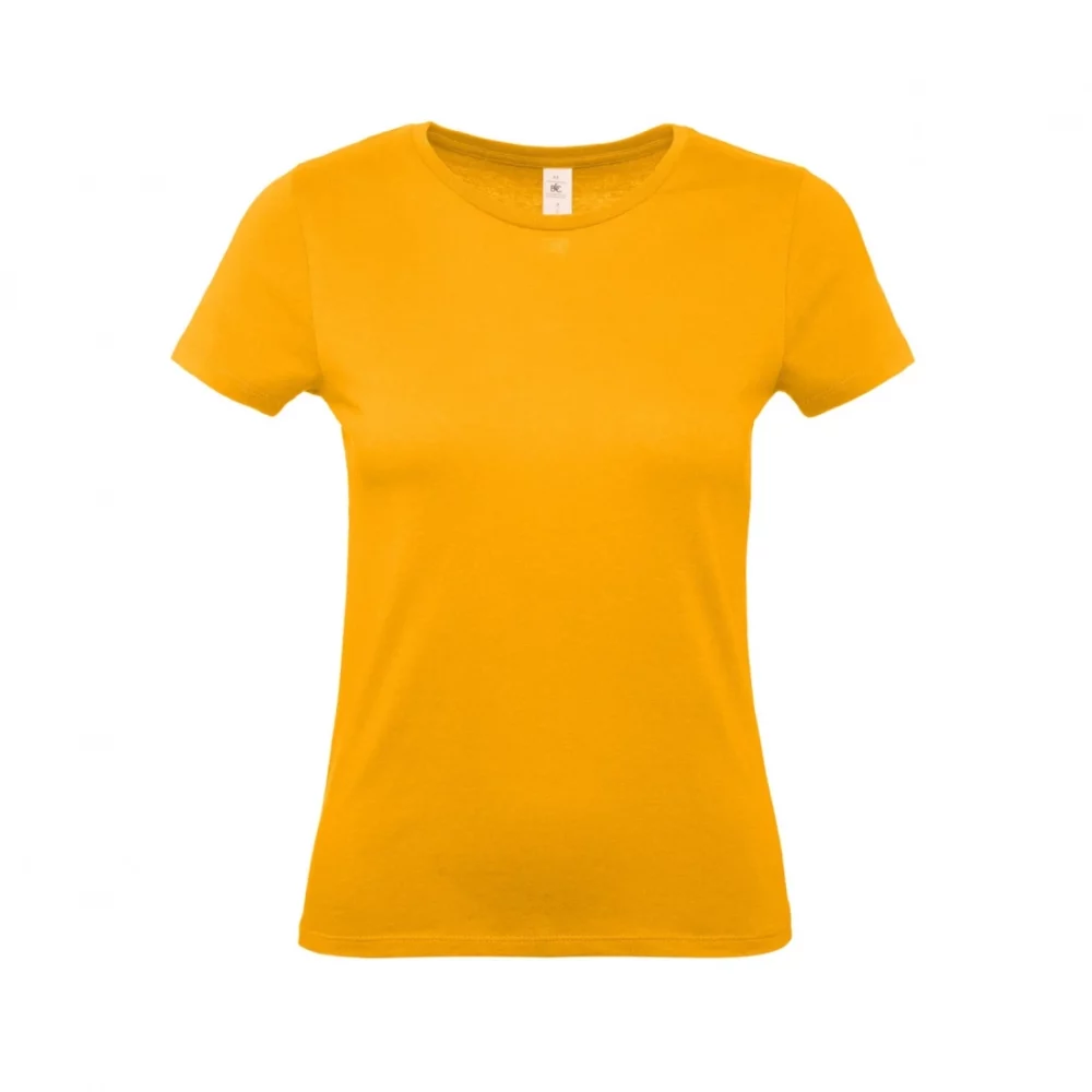 T-shirt coton femme E150 coloris Apricot, à plat vue de face