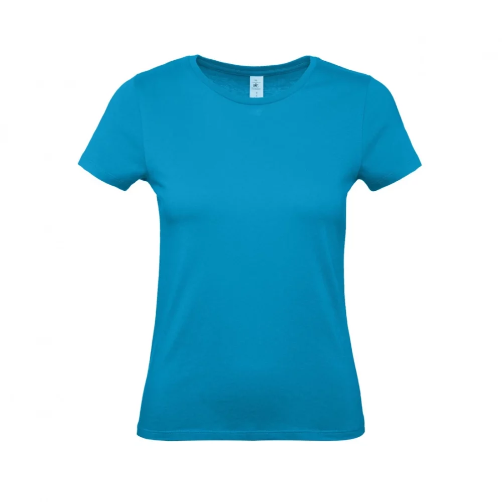 T-shirt coton femme E150 coloris Atoll, à plat vue de face