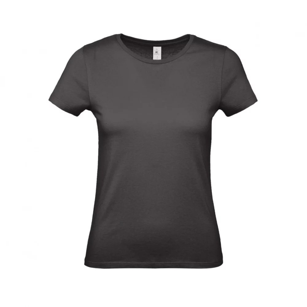 T-shirt coton femme E150 coloris Black Pure, à plat vue de face