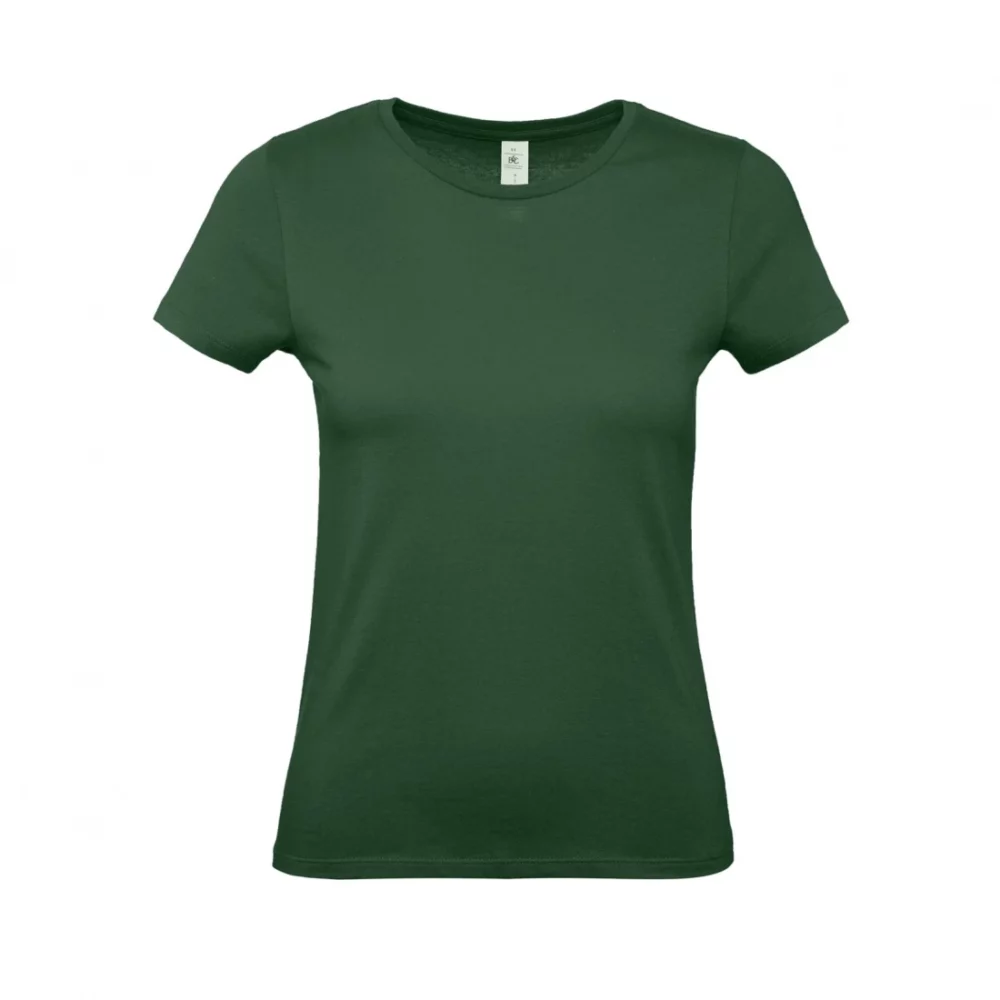 T-shirt coton femme E150 coloris Bottle Green, à plat vue de face