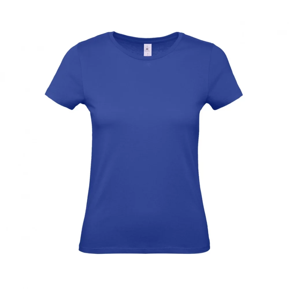 T-shirt coton femme E150 coloris Cobalt Blue, à plat vue de face