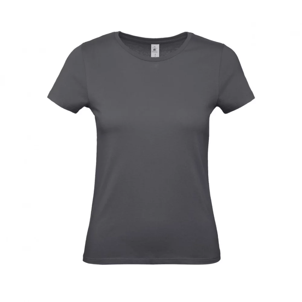 T-shirt coton femme E150 coloris Dark Grey, à plat vue de face