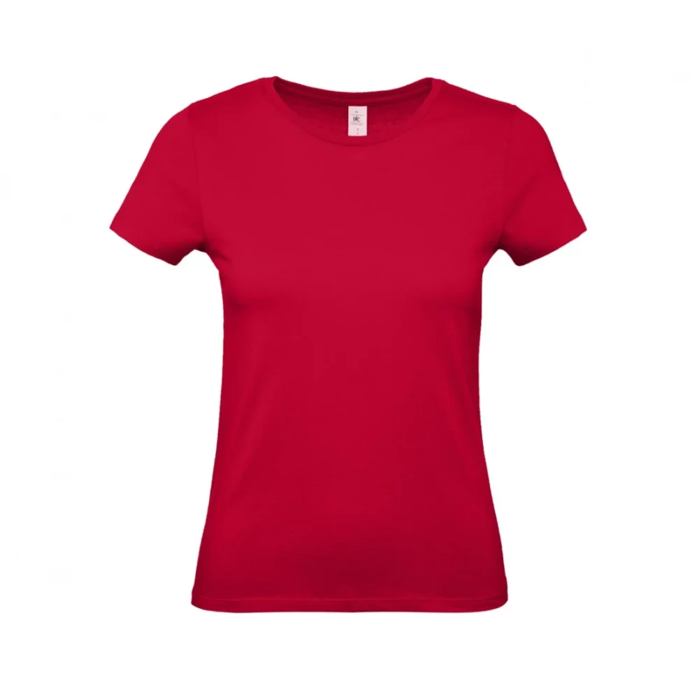 T-shirt coton femme E150 coloris Deep Red, à plat vue de face