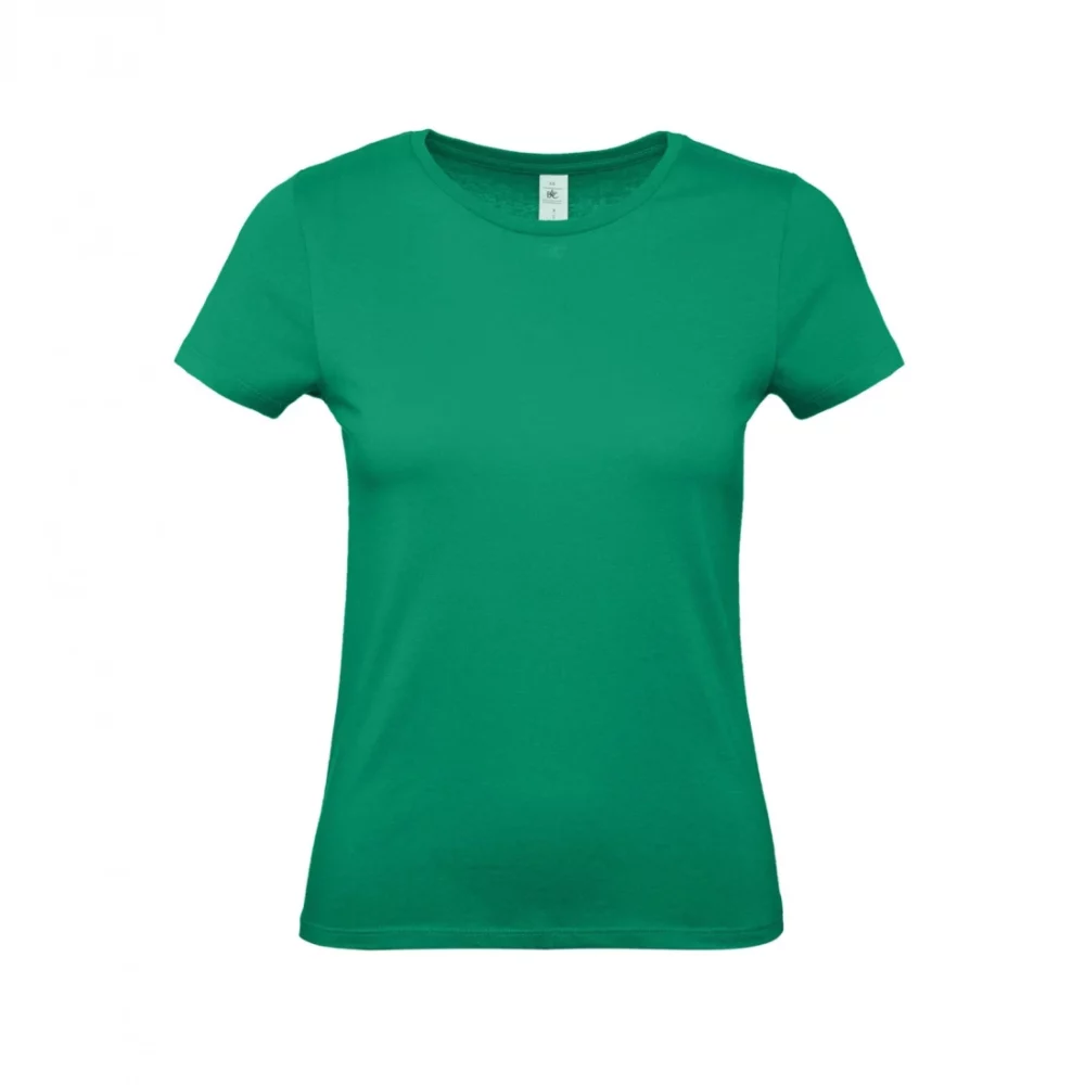 T-shirt coton femme E150 coloris Kelly Green, à plat vue de face
