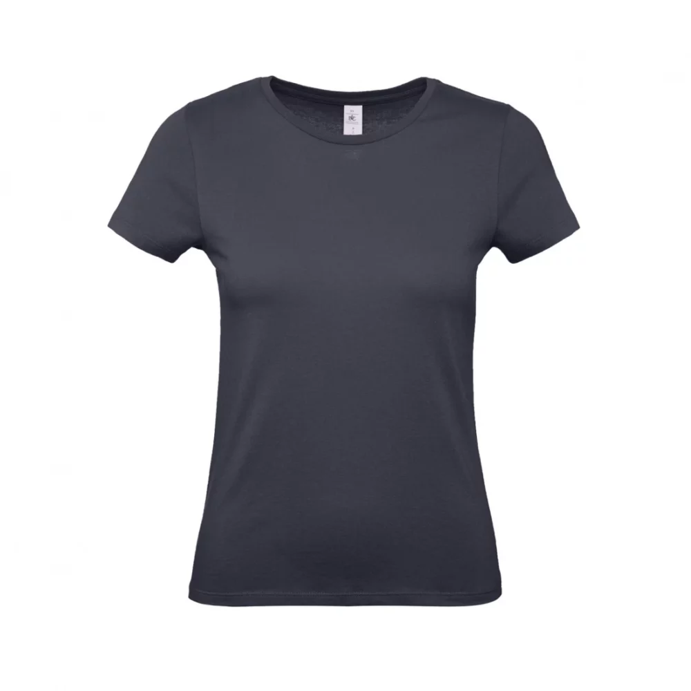 T-shirt coton femme E150 coloris Light Navy, à plat vue de face