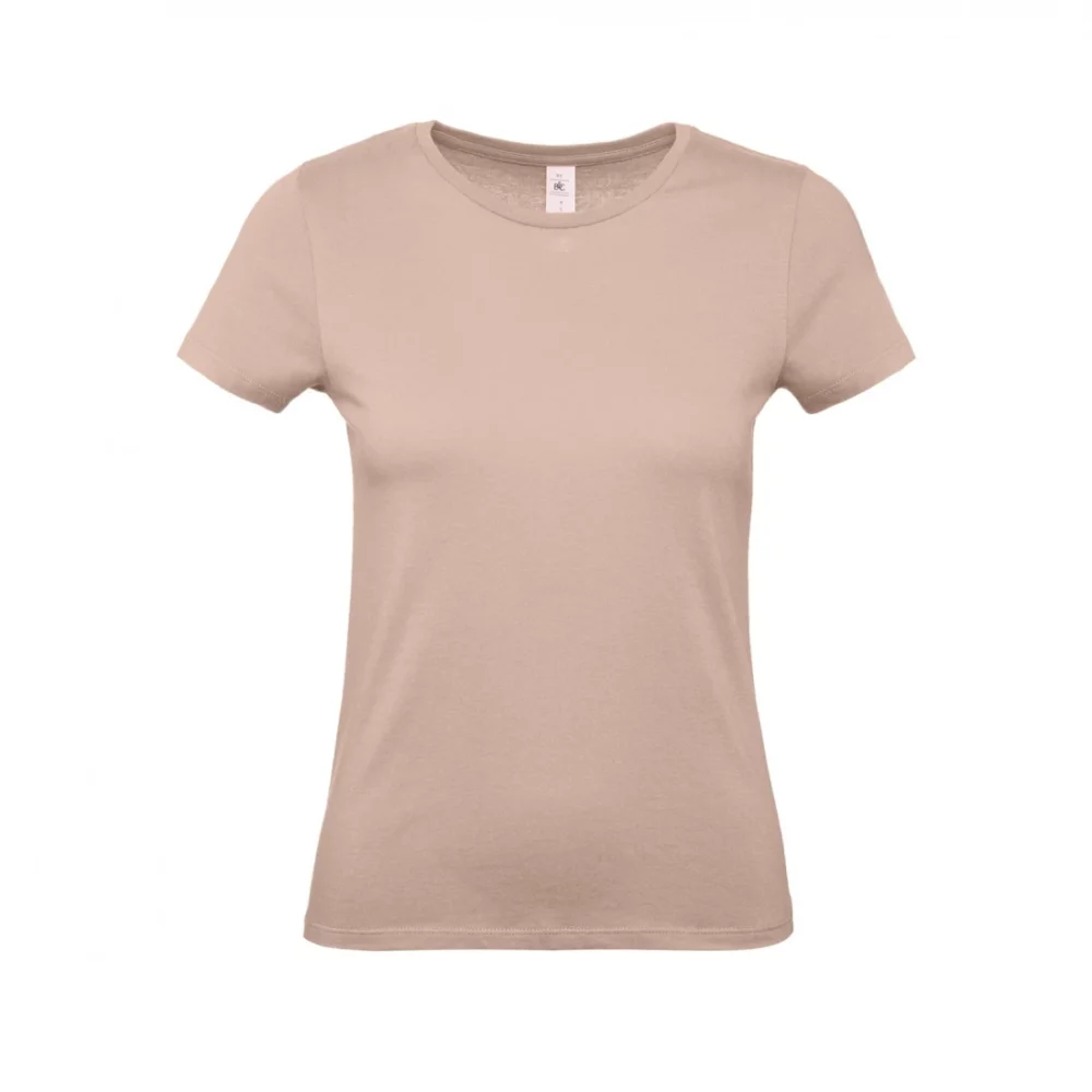 T-shirt coton femme E150 coloris Millennial Pink, à plat vue de face