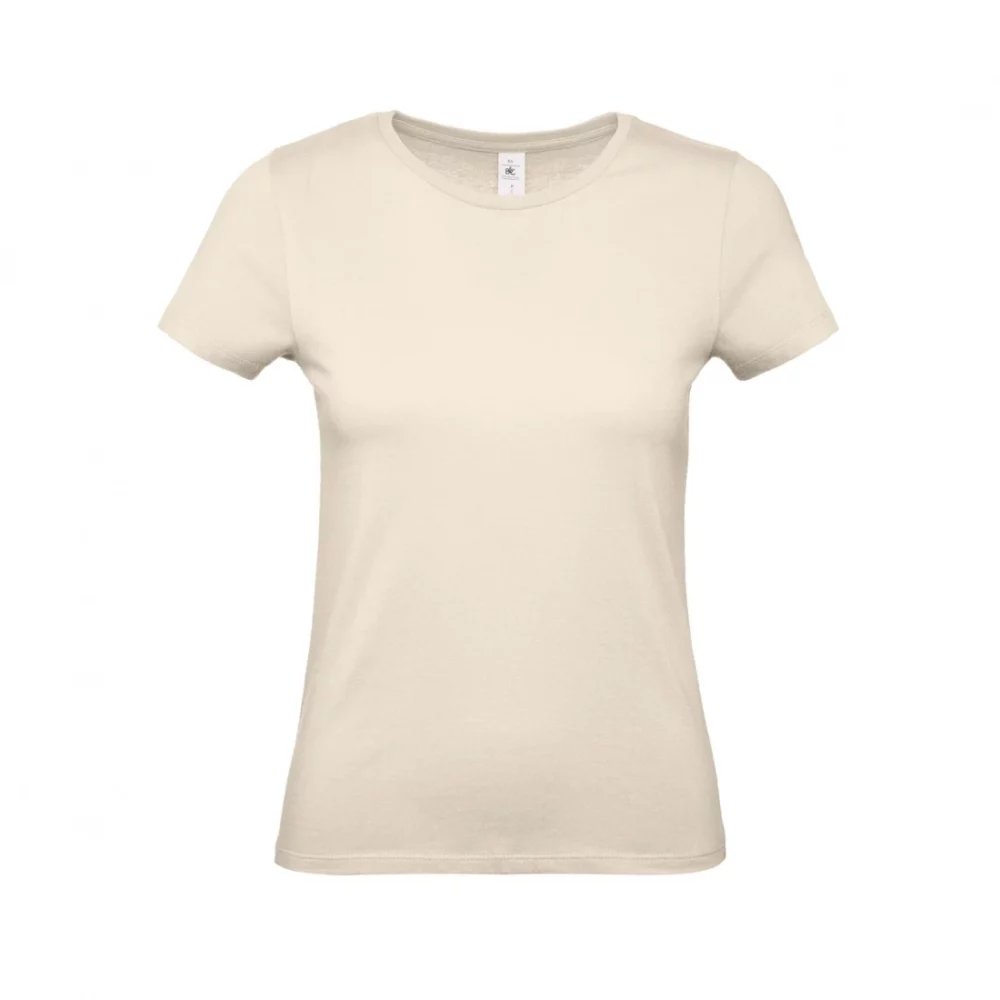 T-shirt coton femme E150 coloris Natural, à plat vue de face