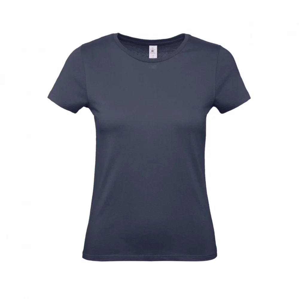 T-shirt coton femme E150 coloris Navy Blue, à plat vue de face