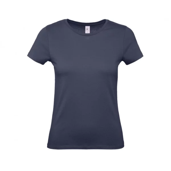 T-shirt coton femme E150 coloris Navy Blue, à plat vue de face