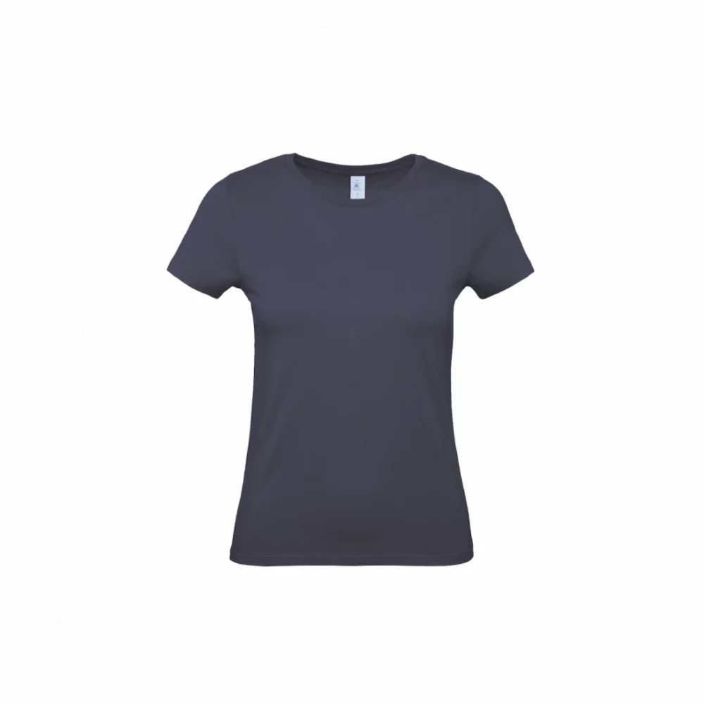 T-shirt coton femme E150 coloris Navy, à plat vue de face