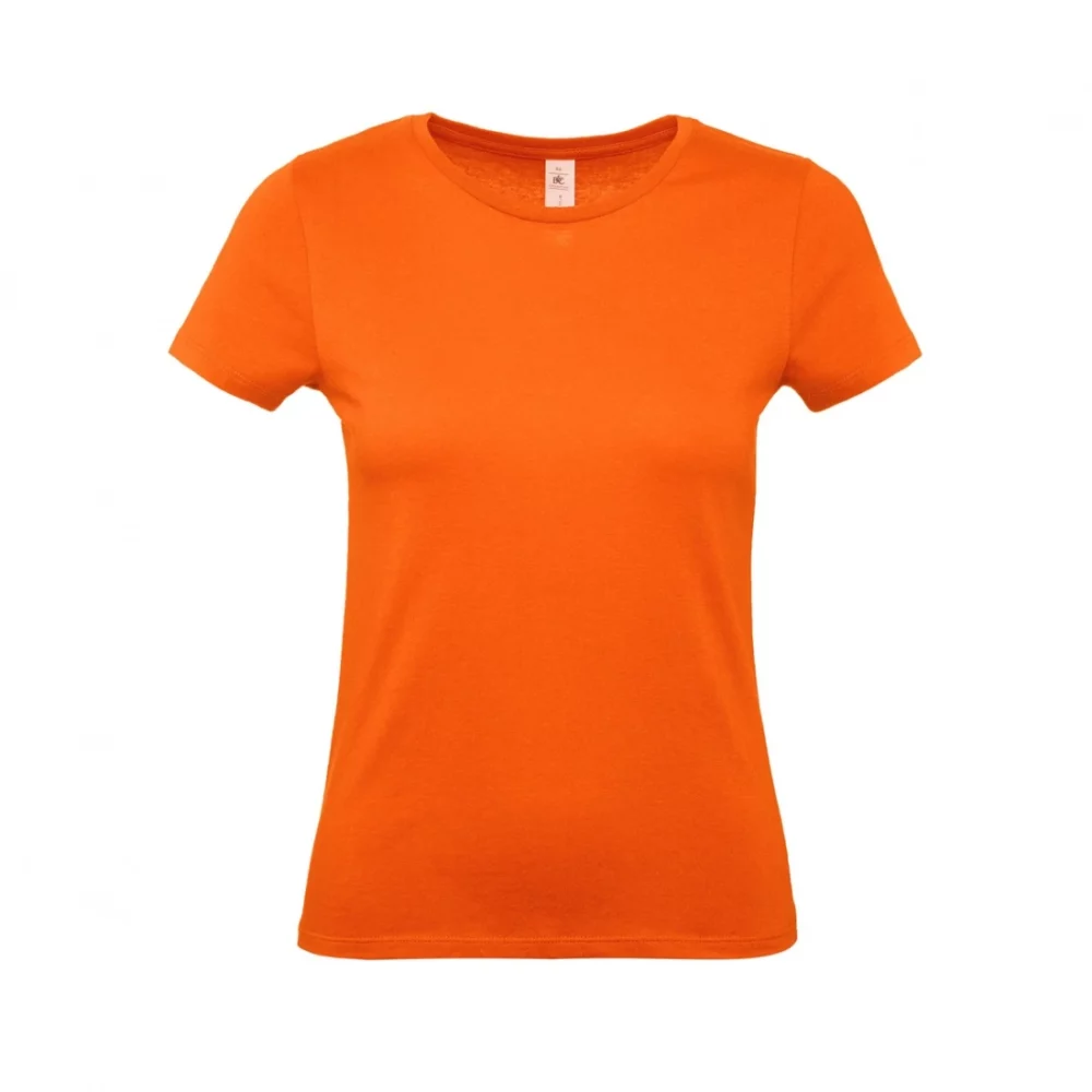 T-shirt coton femme E150 coloris Orange, à plat vue de face
