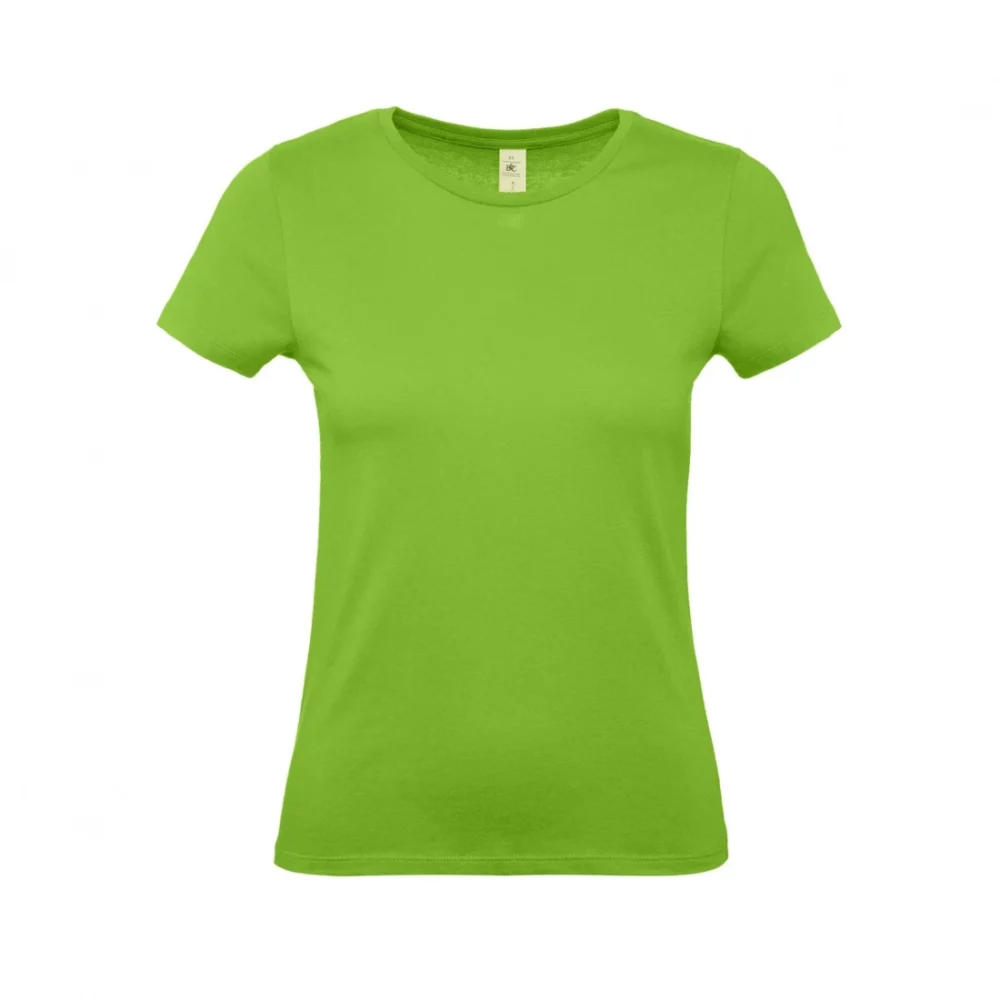 T-shirt coton femme E150 coloris Orchid Green, à plat vue de face