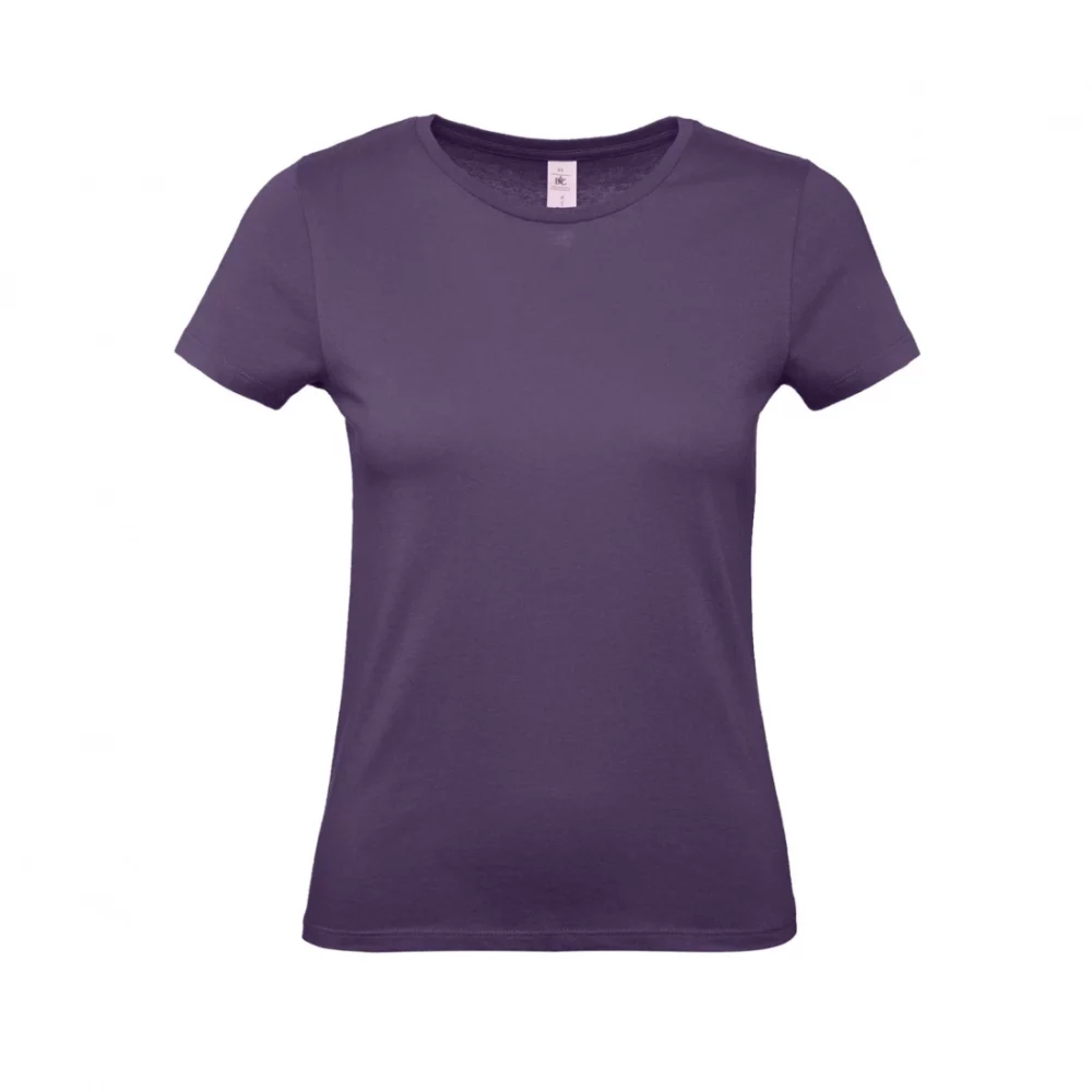T-shirt coton femme E150 coloris Radiant Purple, à plat vue de face