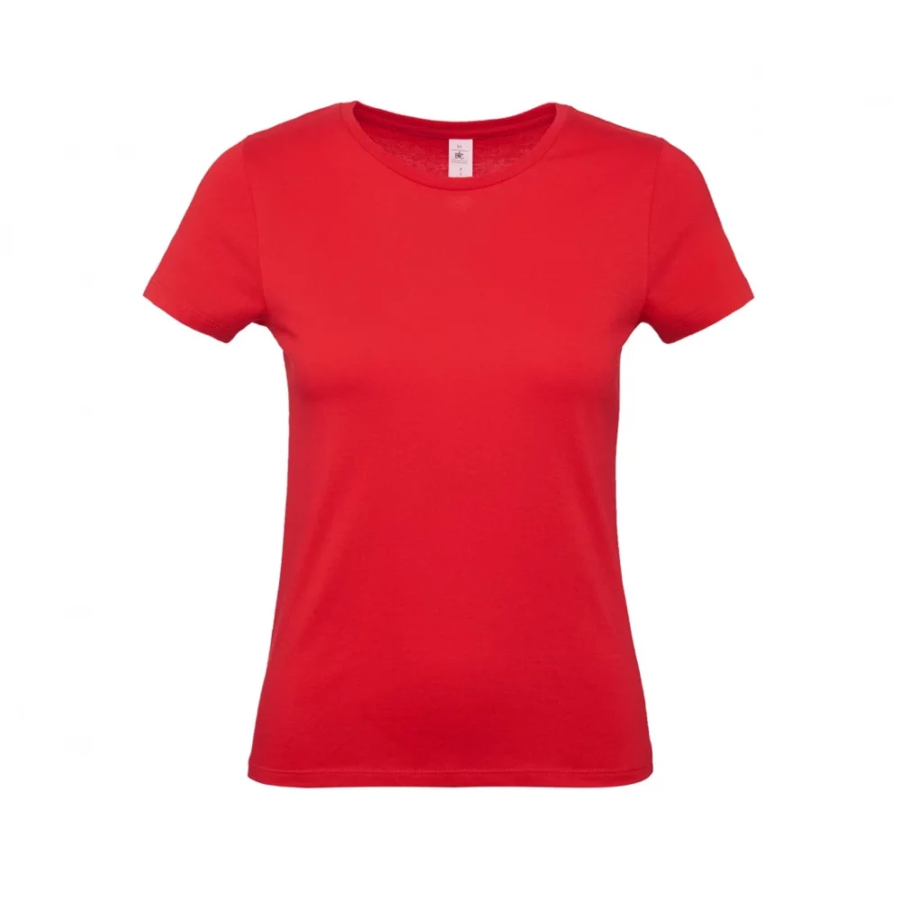 T-shirt coton femme E150 coloris Red, à plat vue de face