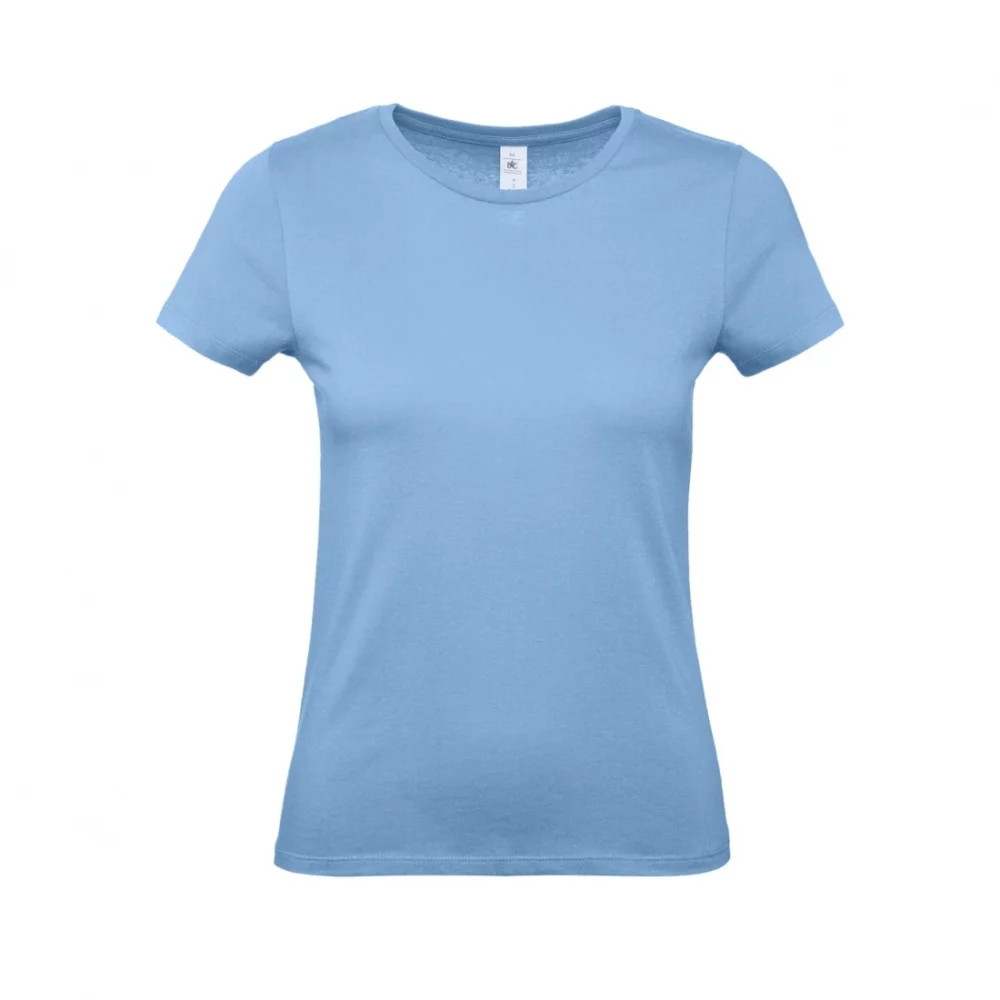 T-shirt coton femme E150 coloris Sky blue, à plat vue de face