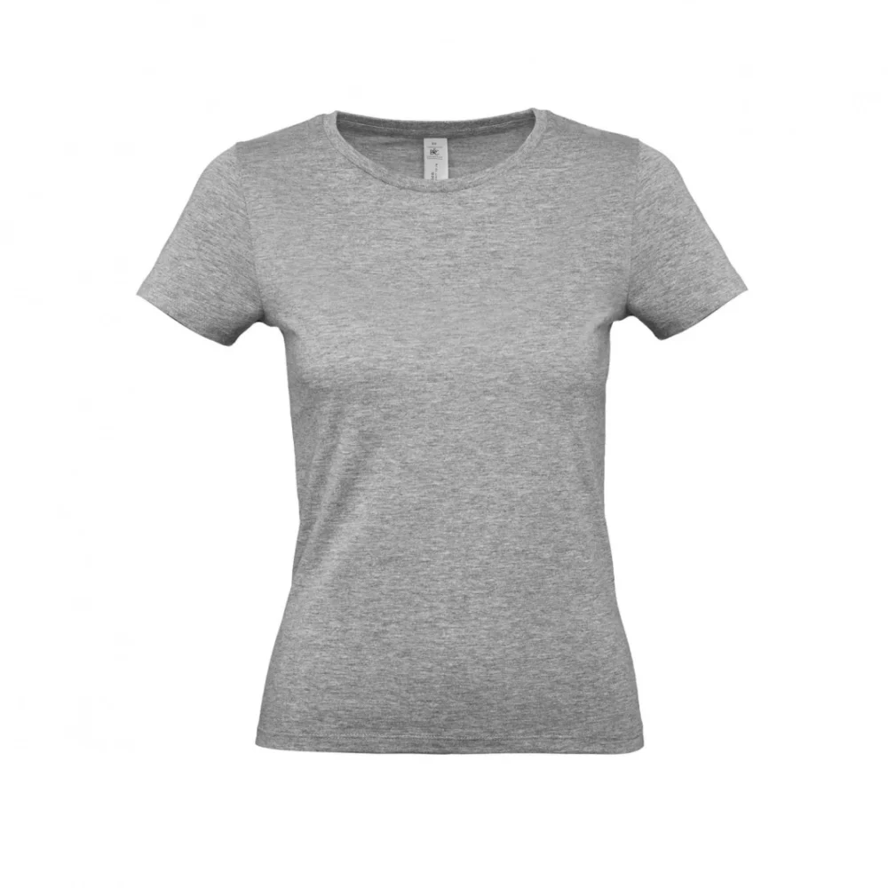 T-shirt coton femme E150 coloris Sport Grey, à plat vue de face