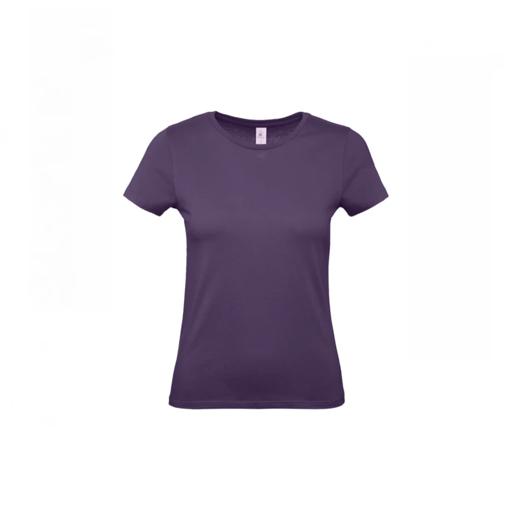 T-shirt coton femme E150 coloris Urban Purple, à plat vue de face