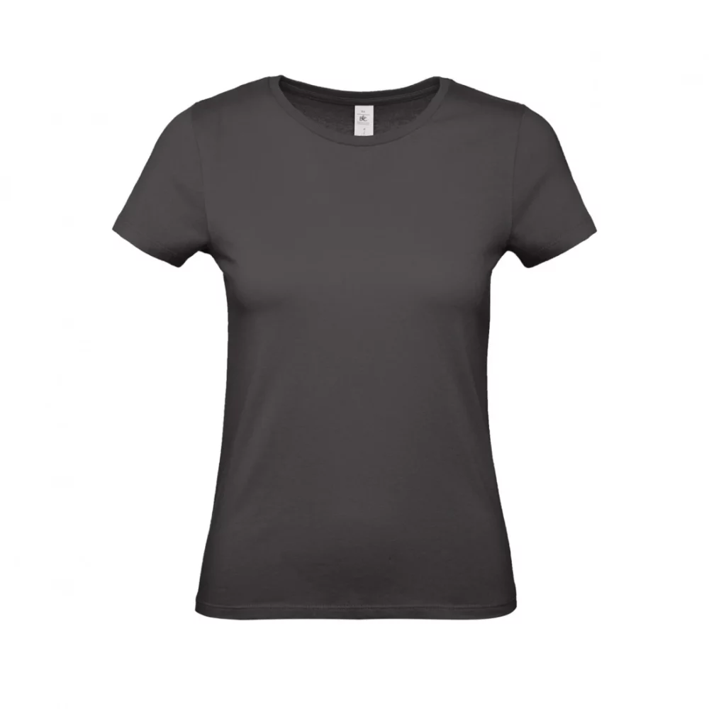 T-shirt coton femme E150 coloris Used Black, à plat vue de face