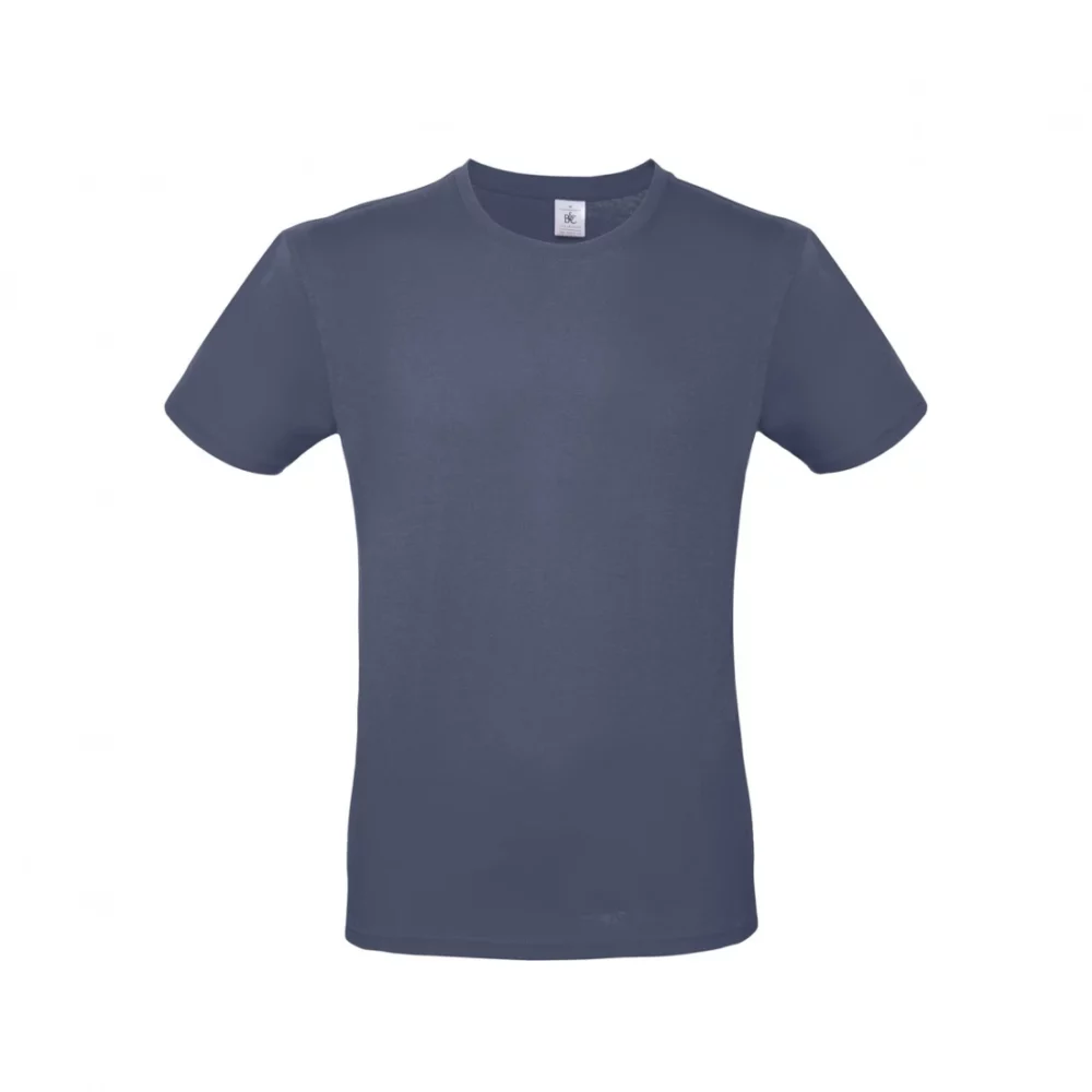 T-shirt coton E150 coloris Denim, à plat vue de face