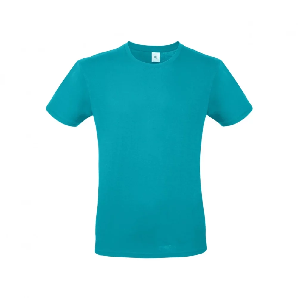 T-shirt coton E150 coloris Real Turquoise, à plat vue de face