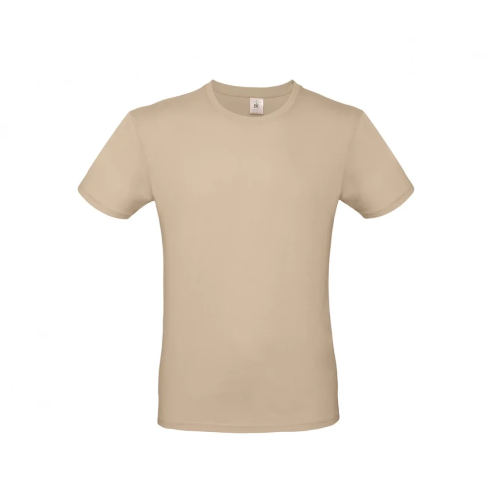 T-shirt coton E150 coloris Sand, à plat vue de face