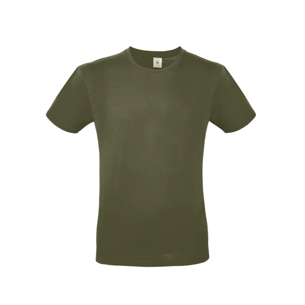 T-shirt coton E150 coloris Urban Khaki, à plat vue de face