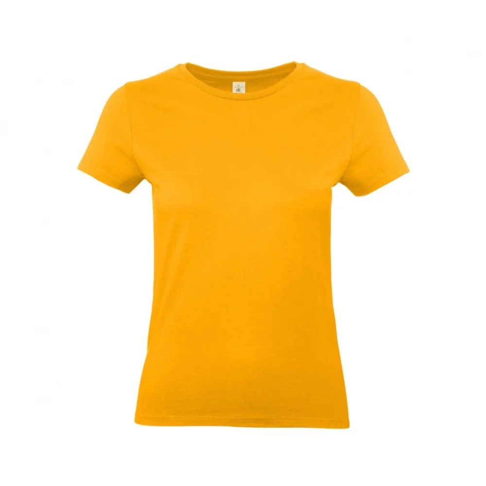 T-shirt coton épais femme E190 coloris Apricot, à plat vue de face