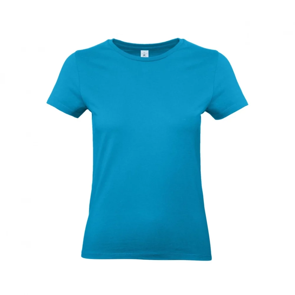 T-shirt coton épais femme E190 coloris Atoll, à plat vue de face