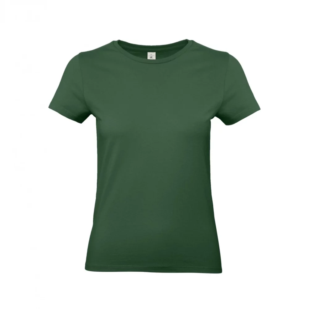T-shirt coton épais femme E190 coloris Bottle Green, à plat vue de face