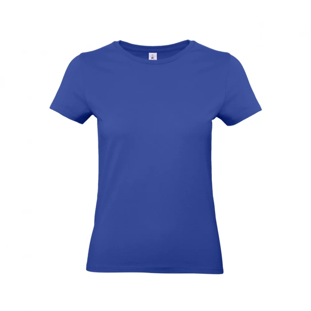 T-shirt coton épais femme E190 coloris Cobalt Blue, à plat vue de face