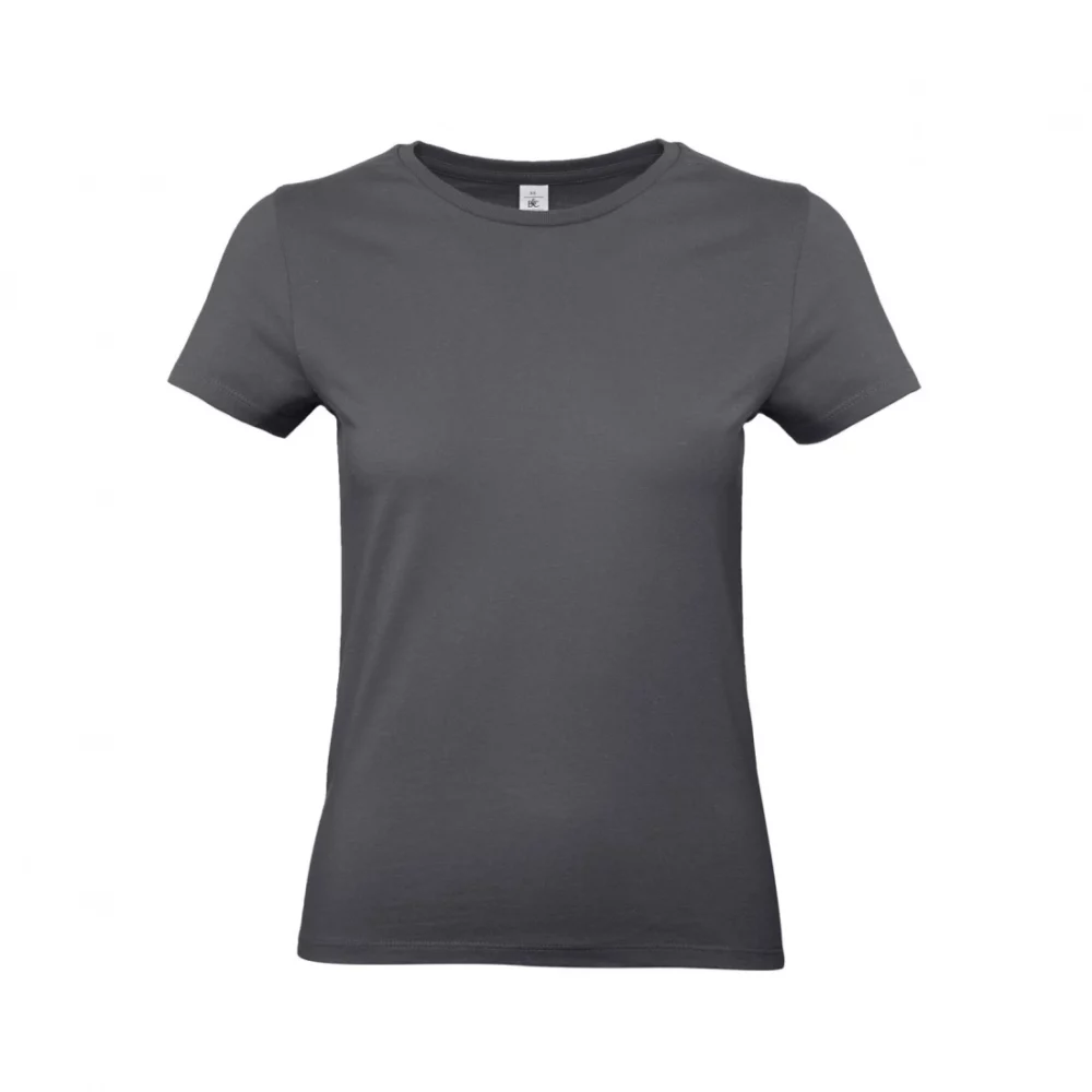 T-shirt coton épais femme E190 coloris Dark Grey, à plat vue de face