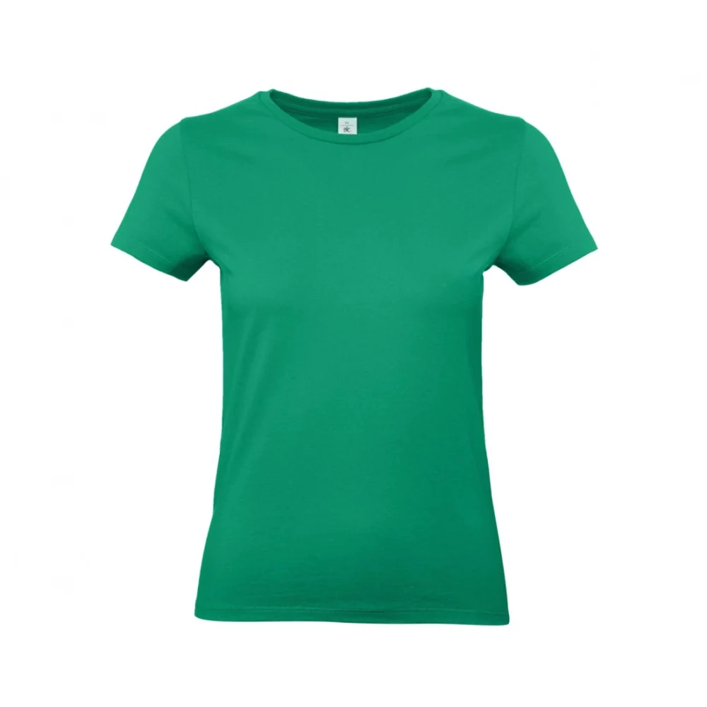 T-shirt coton épais femme E190 coloris Kelly Green, à plat vue de face