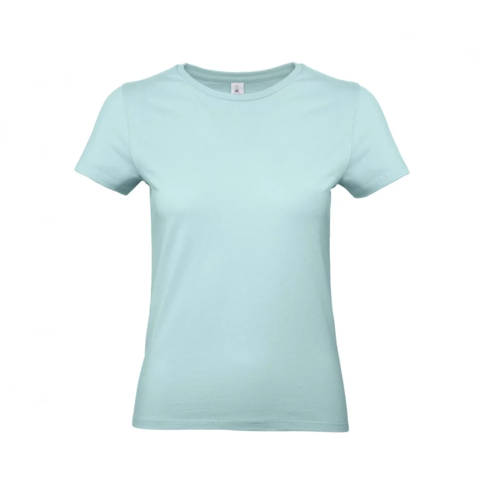 T-shirt coton épais femme E190 coloris Millennial Mint, à plat vue de face