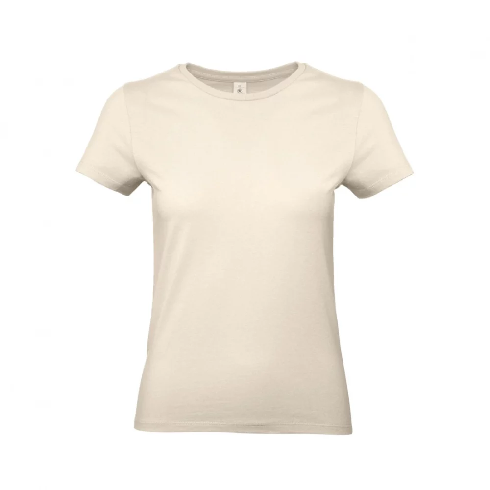 T-shirt coton épais femme E190 coloris Natural, à plat vue de face