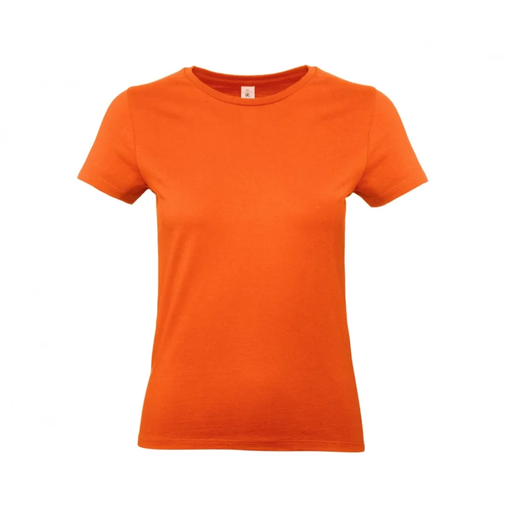 T-shirt coton épais femme E190 coloris Orange, à plat vue de face