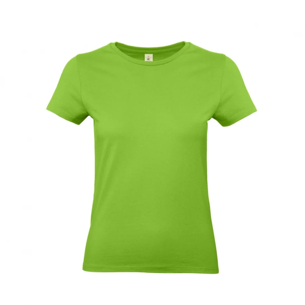 T-shirt coton épais femme E190 coloris Orchid Green, à plat vue de face