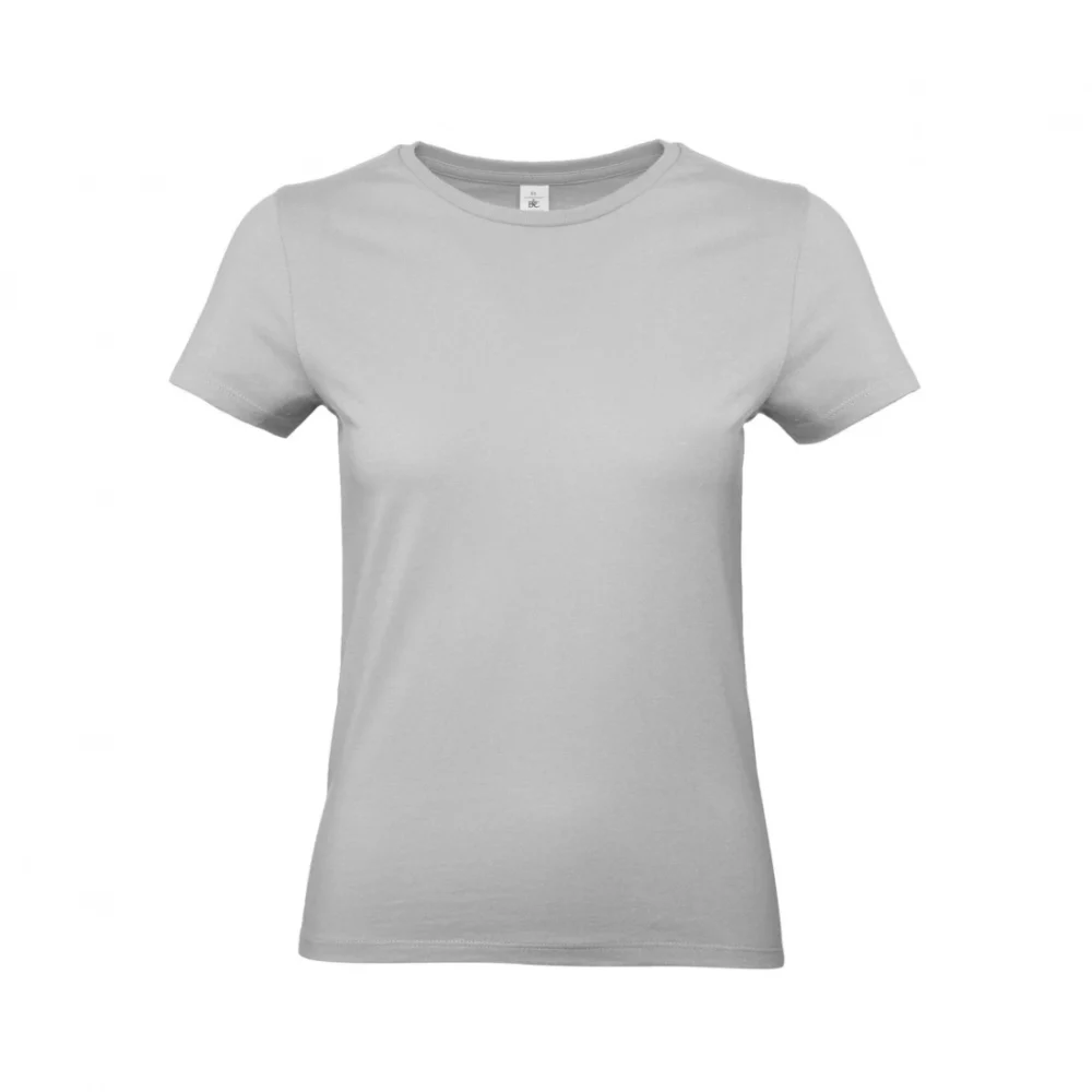 T-shirt coton épais femme E190 coloris Pacific Grey, à plat vue de face