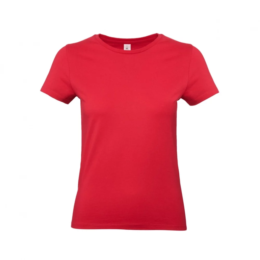 T-shirt coton épais femme E190 coloris Red, à plat vue de face