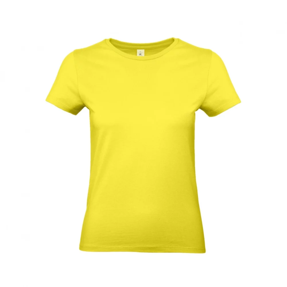 T-shirt coton épais femme E190 coloris Solar Yellow, à plat vue de face