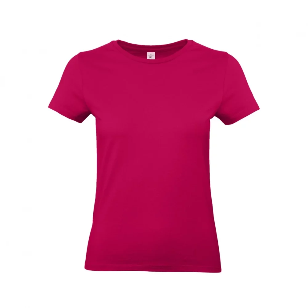 T-shirt coton épais femme E190 coloris Sorbet, à plat vue de face