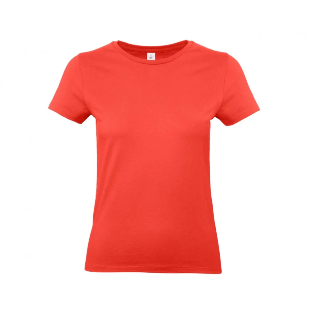 T-shirt coton épais femme E190 coloris Sunset Orange, à plat vue de face