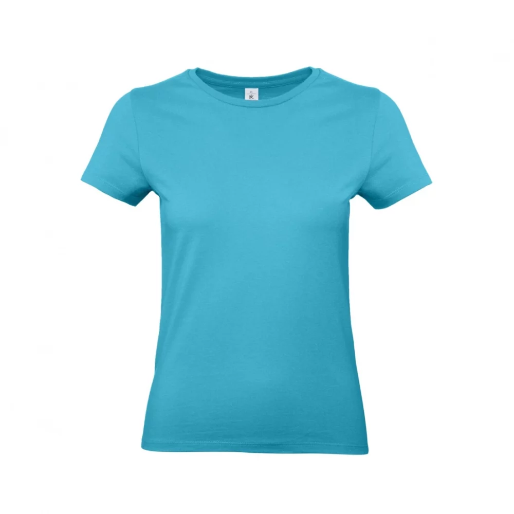 T-shirt coton épais femme E190 coloris Swimming Pool, à plat vue de face