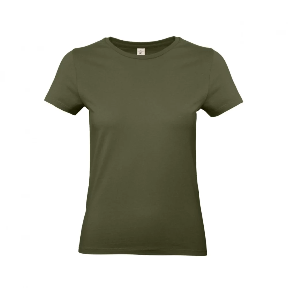 T-shirt coton épais femme E190 coloris Urban Khaki, à plat vue de face