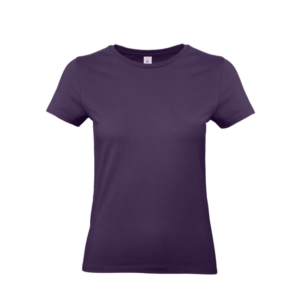 T-shirt coton épais femme E190 coloris Urban Purple, à plat vue de face