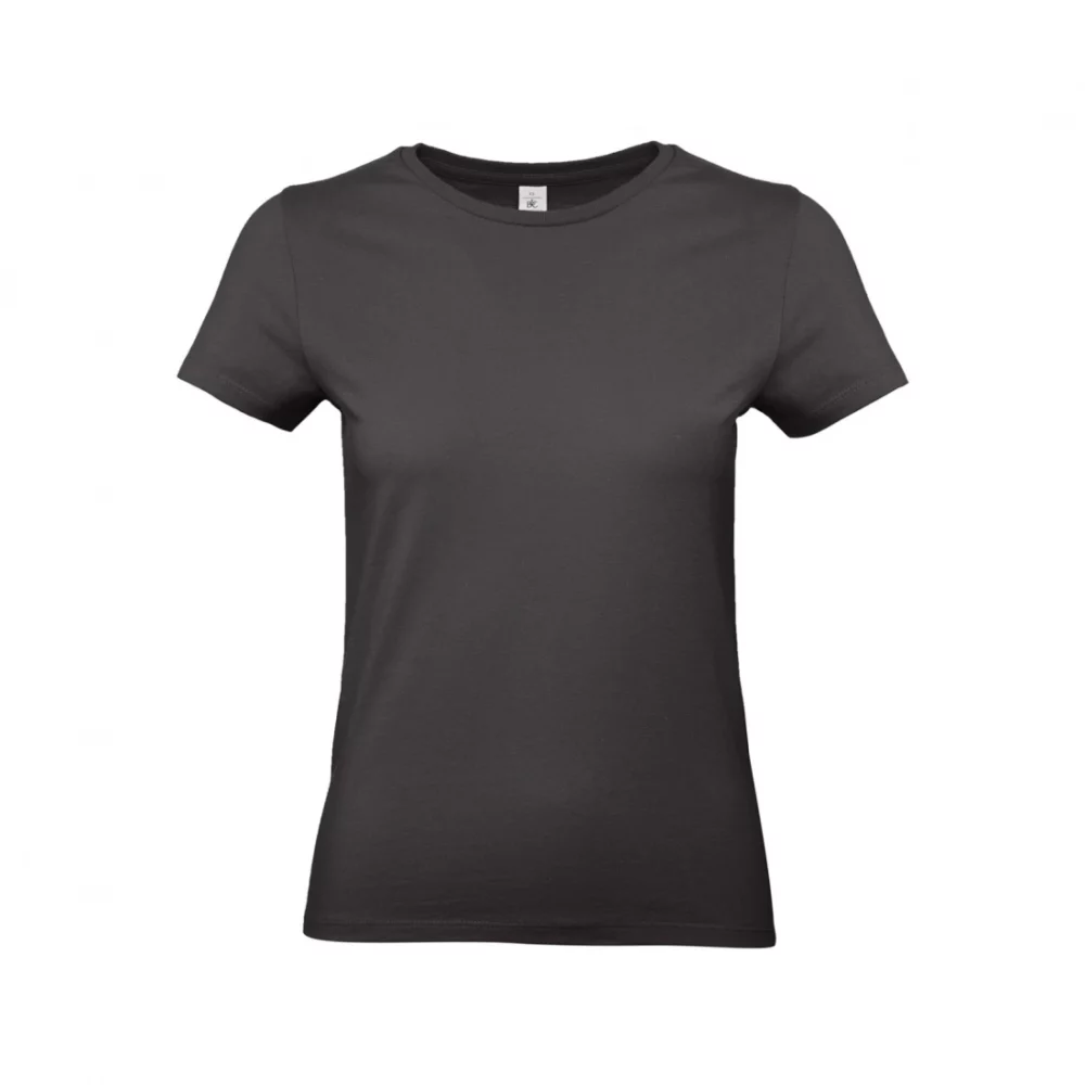 T-shirt coton épais femme E190 coloris Used Black, à plat vue de face