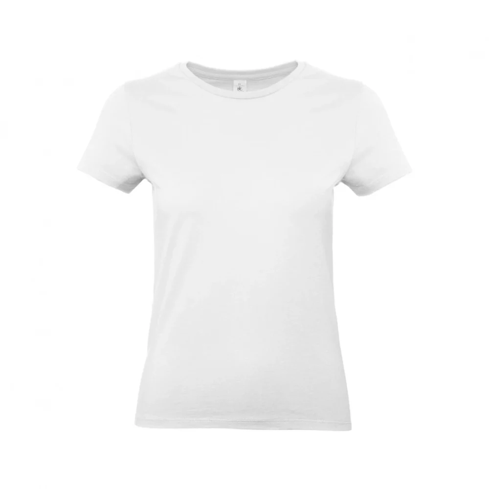 T-shirt coton épais femme E190 coloris White, à plat vue de face