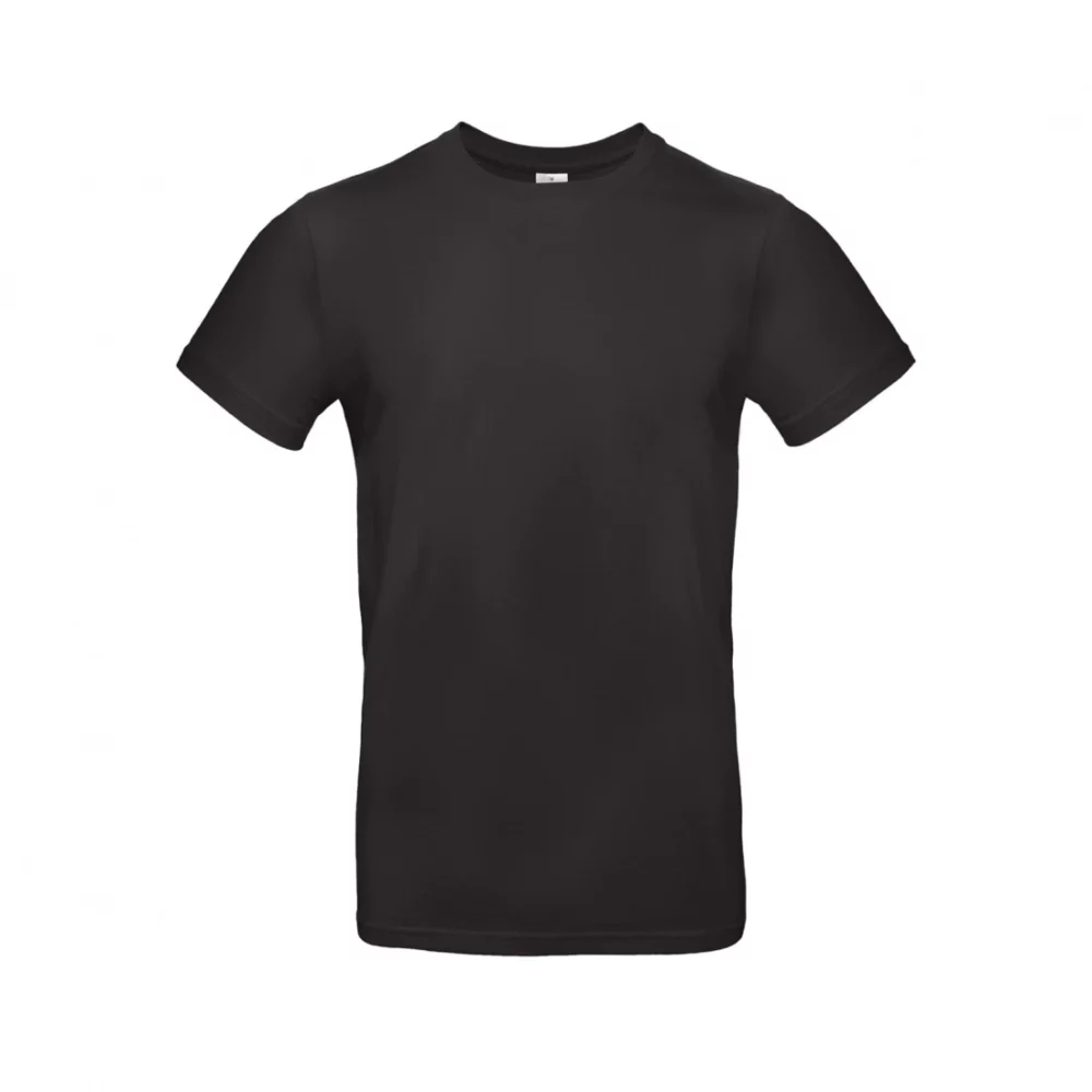 T-shirt coton épais E190 coloris Black, à plat vue de face