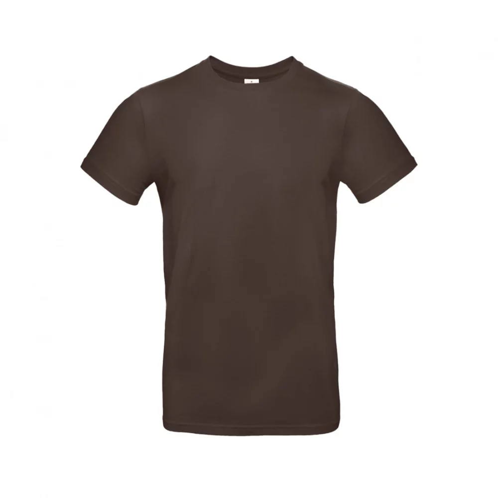 T-shirt coton épais E190 coloris Brown, à plat vue de face