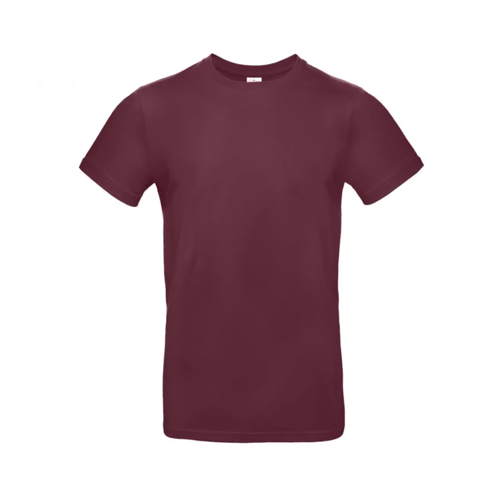 T-shirt coton épais E190 coloris Burgundy, à plat vue de face