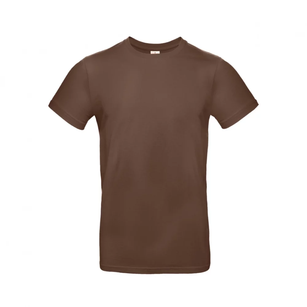 T-shirt coton épais E190 coloris Chocolate, à plat vue de face